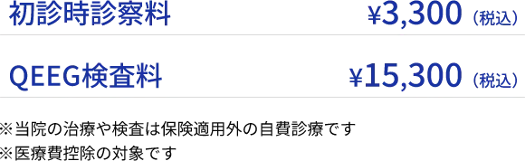 QEEG検査料15,300円（税込）