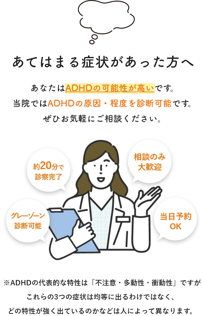 当てはまる症状があった方へ