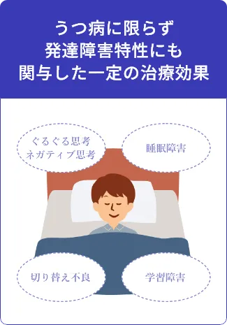 うつ病に限らず発達障害特性にも関与した一定の治療効果